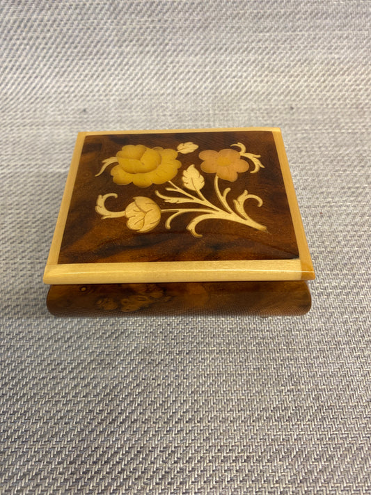 Reuge Music Box - Brown Floral