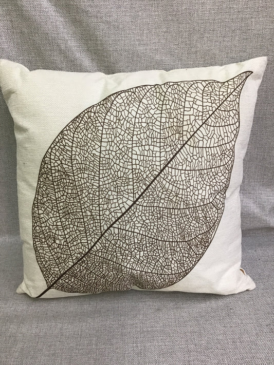 Leaf Motif Throw Pillow