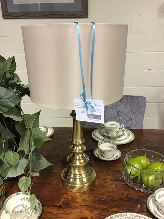 Metal Table Lamp - Brass Tone