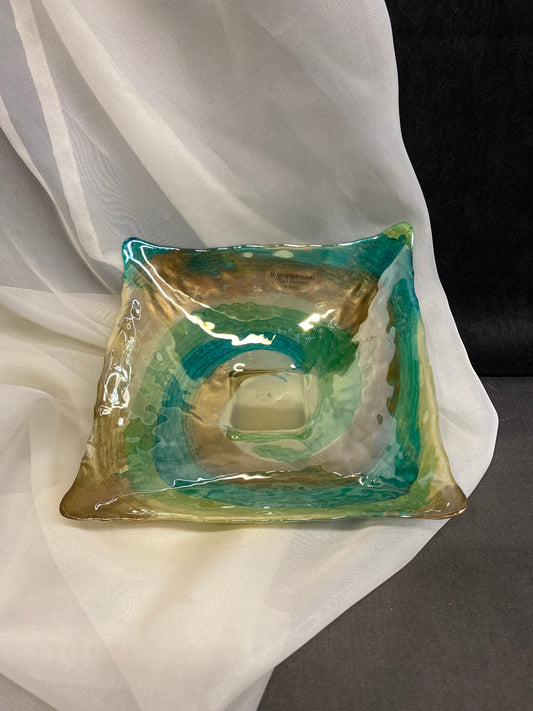 Hand Decorated Square Bowl