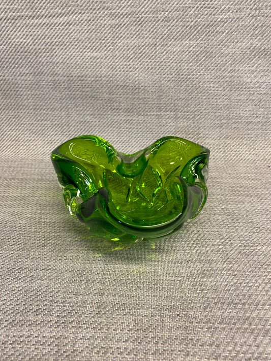 Art Glass Ashtray - Green