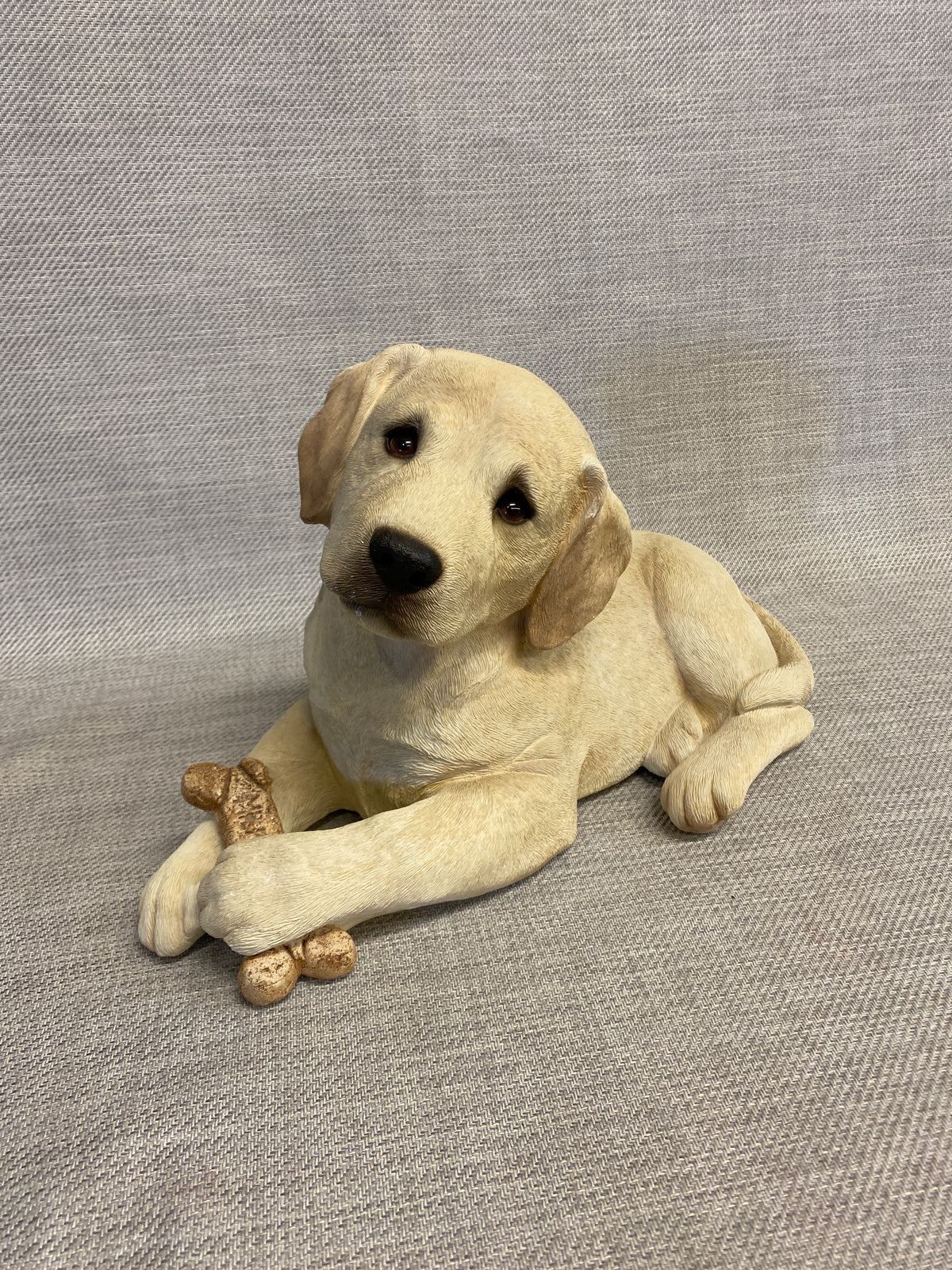 Sandicast Life Size Statue - Lab Puppy w Bone