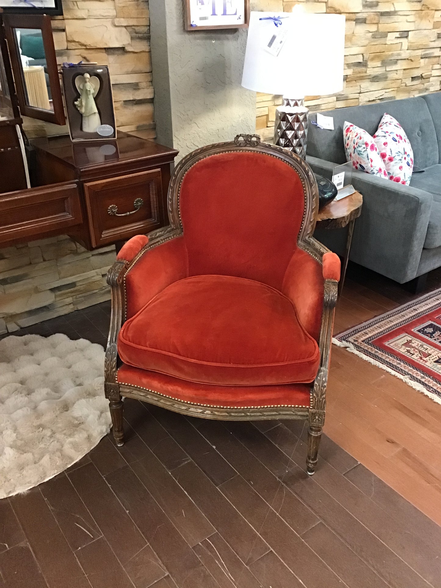 Antique Upholstered Accent Chair