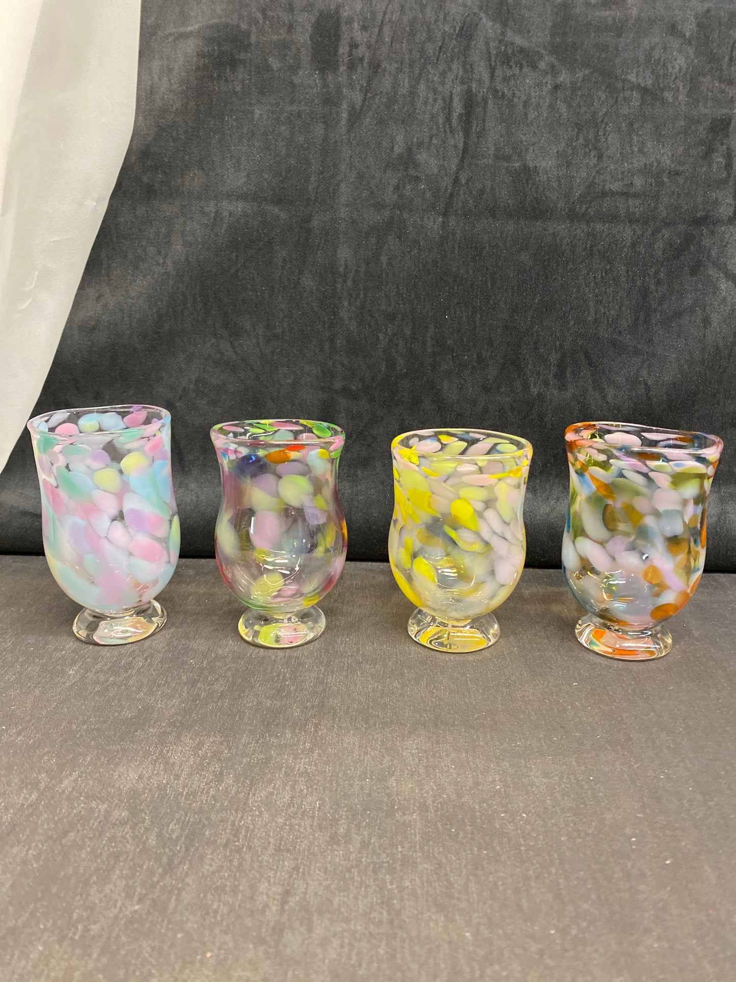 Set 4 Art Glass Juice Glasses