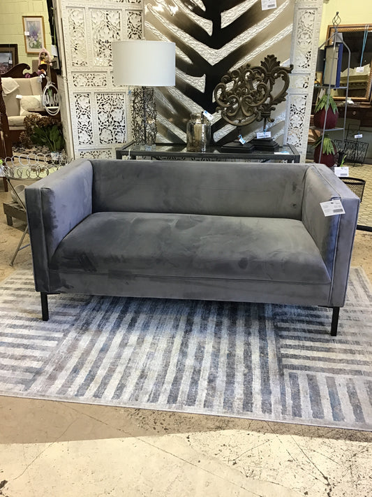 Grey Velvet Loveseat