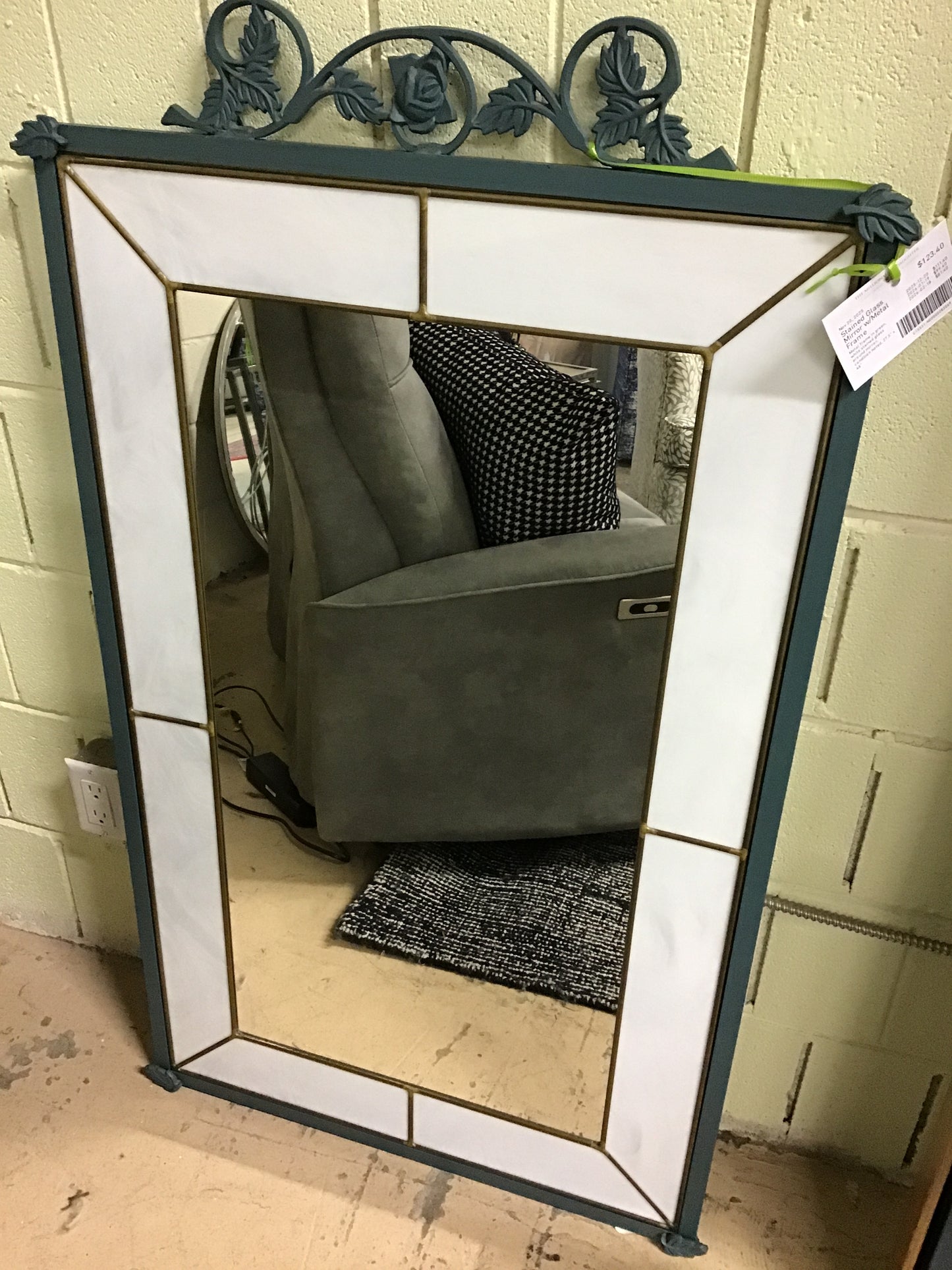 Stained Glass Mirror w/Metal Frame