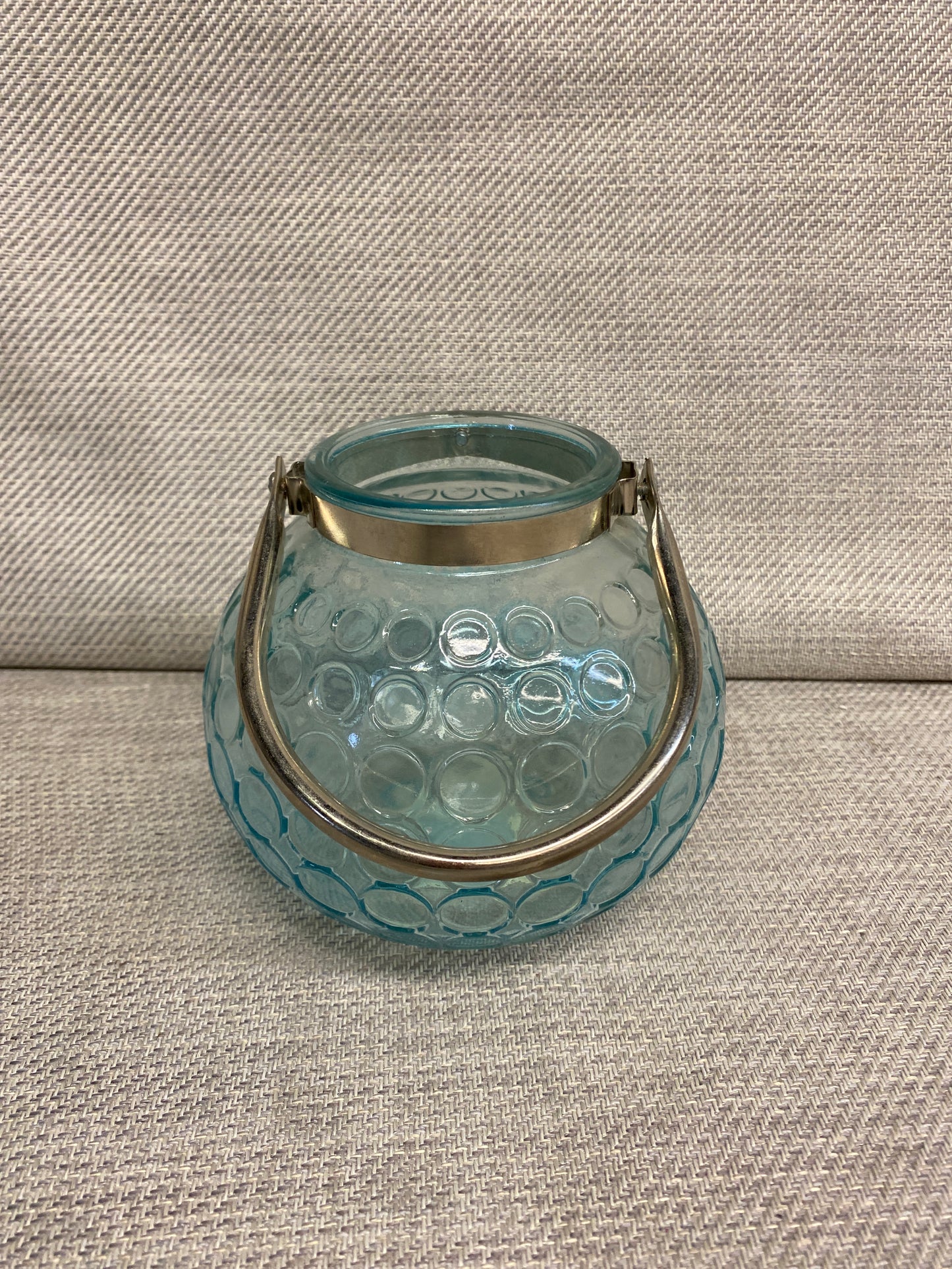 NEW! Glass Candle Lantern Blue
