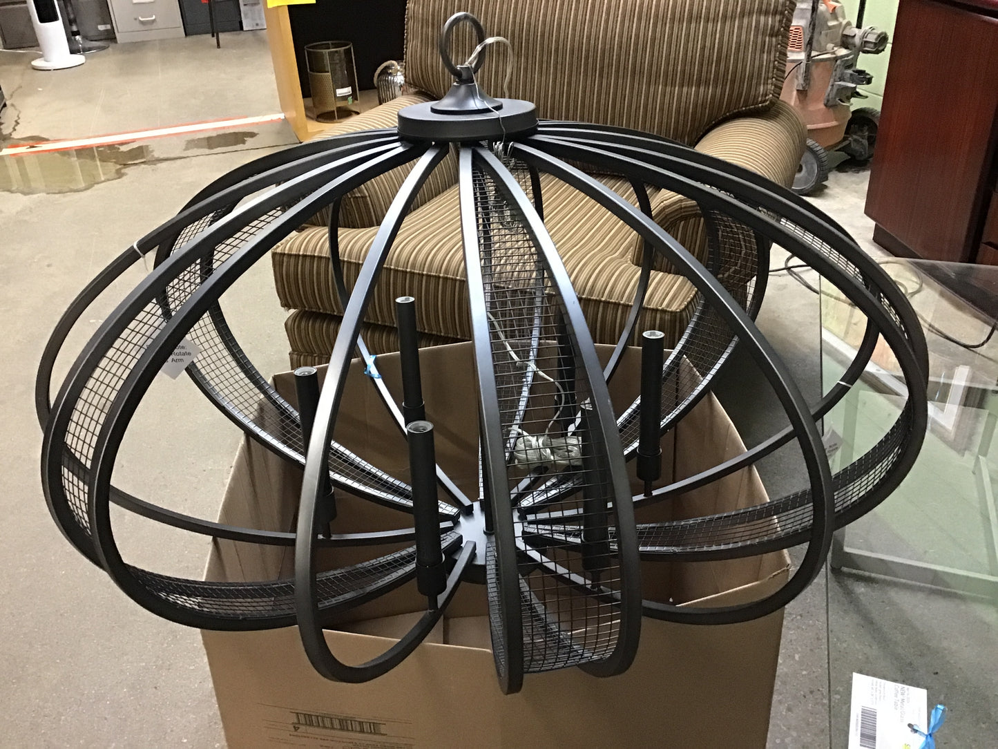 NEW! 6-Light Chandelier - Brown Metal