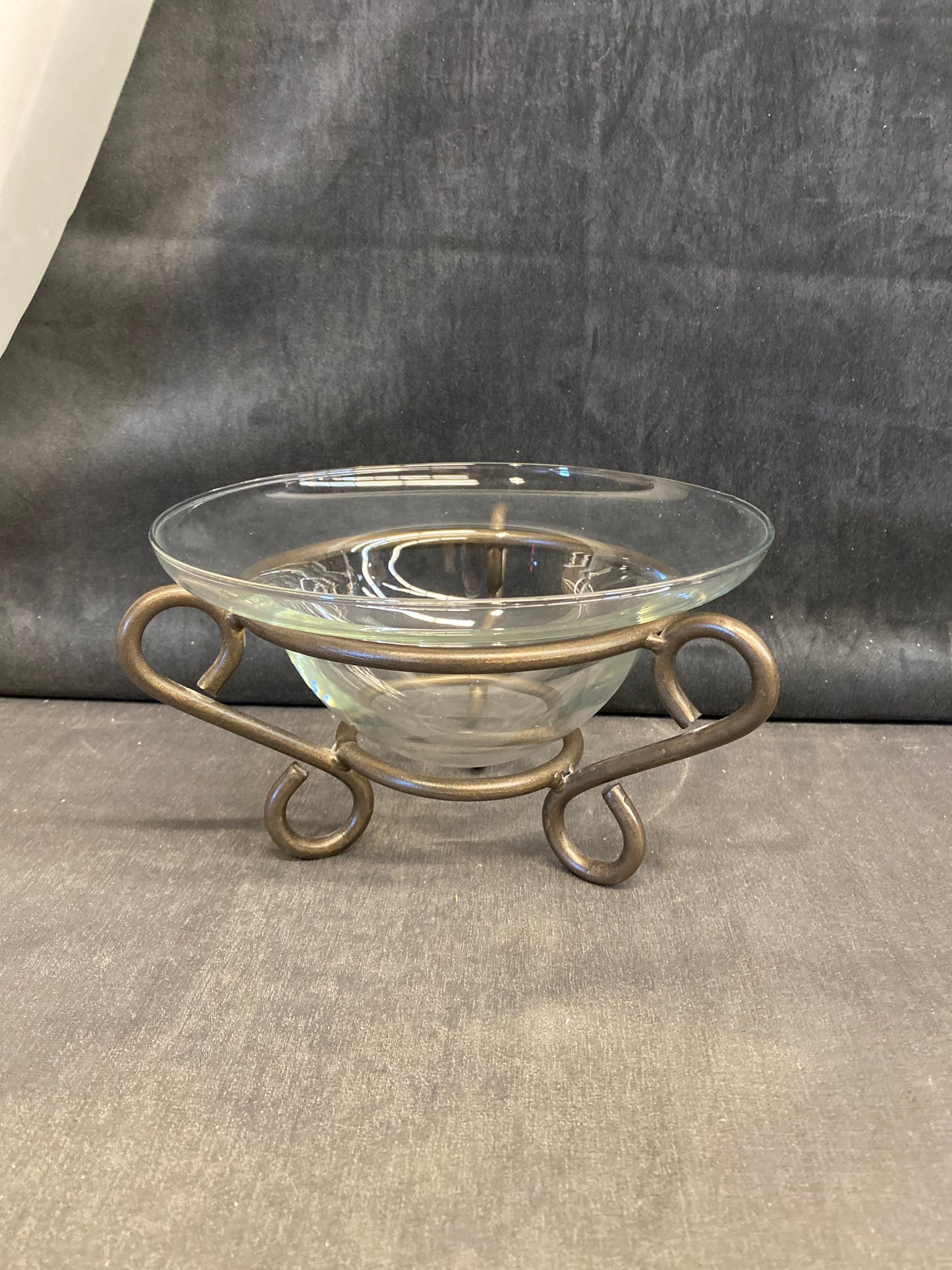 2PC Glass & Metal Bowl