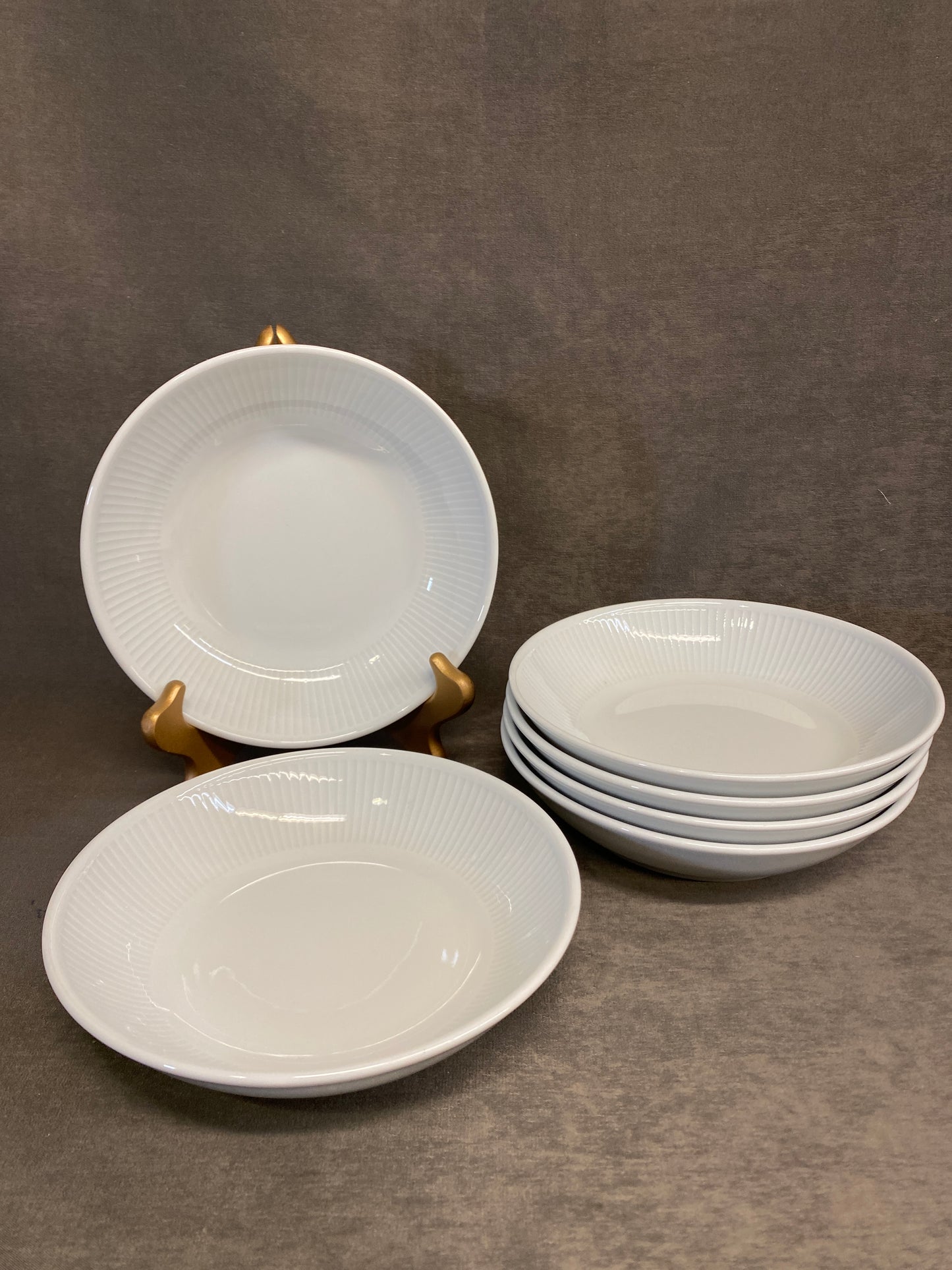 Set 6 Pillivuyt "Plisse" Bowls - White