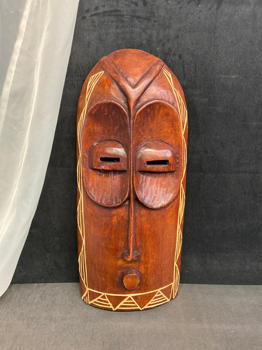Carved Wood Mask - Medium Brown