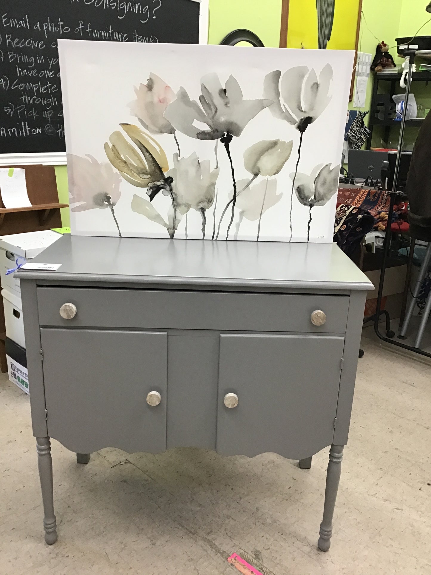 Gorgeous Antique Painted Maple Hutch