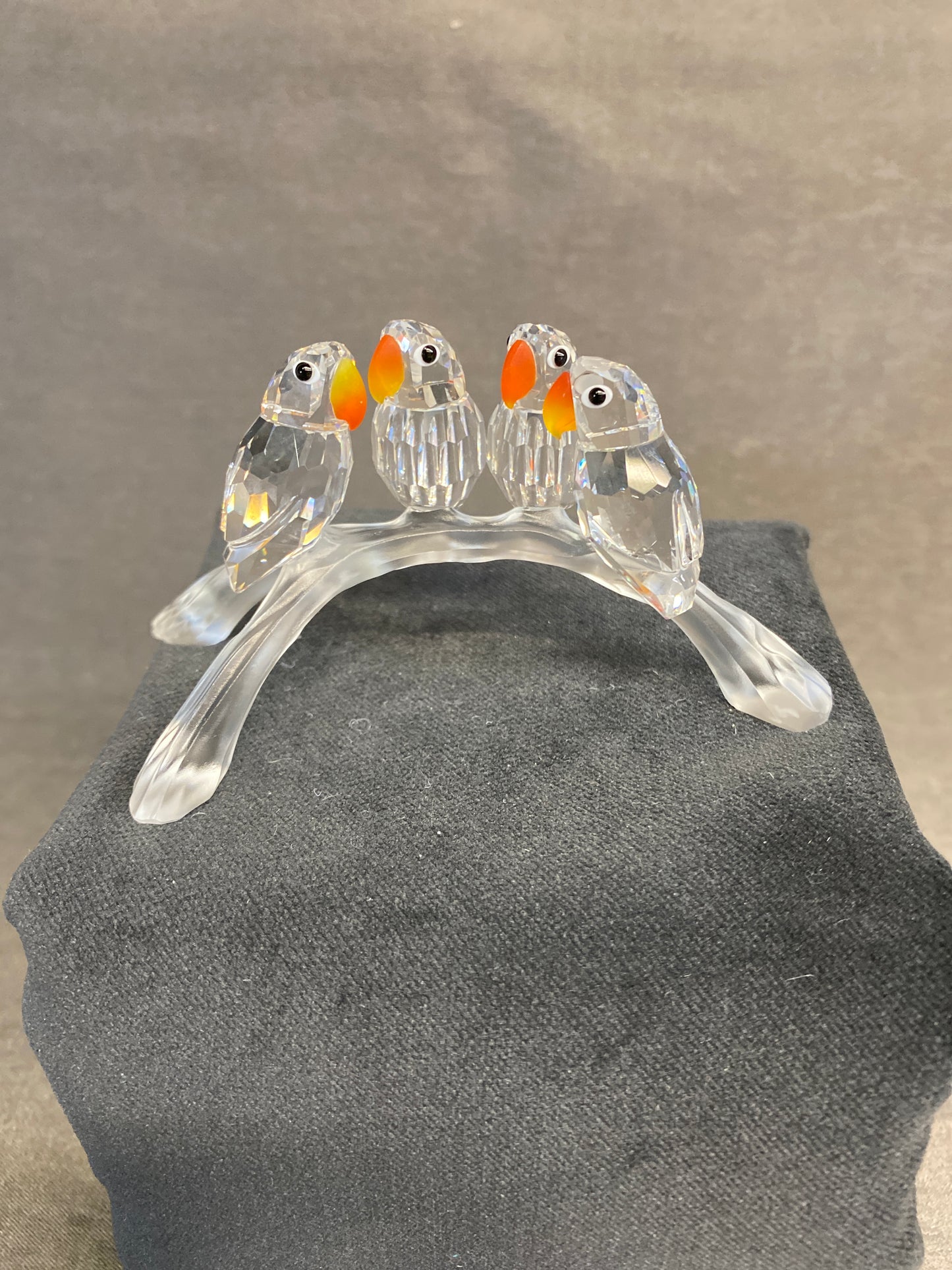 Swarovski Figurine - Lovebirds On Branch