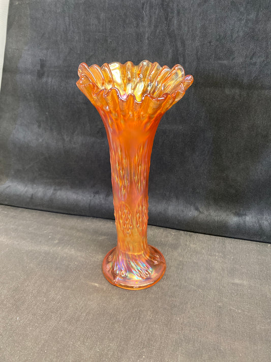 Vintage Carnival Glass Swung Vase