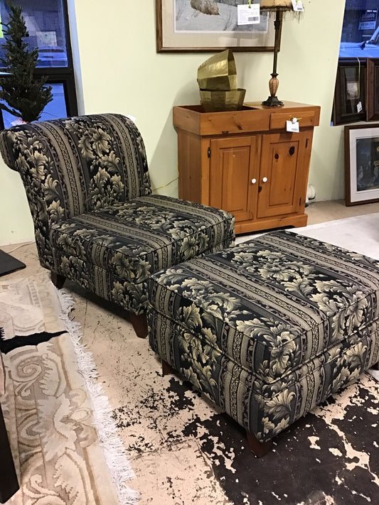 Armless Chair & Ottoman