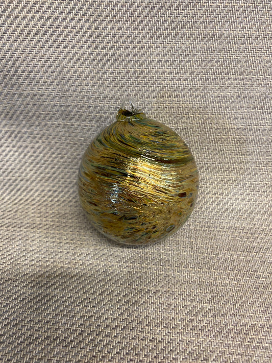 Glass Ornament - Gold & Green