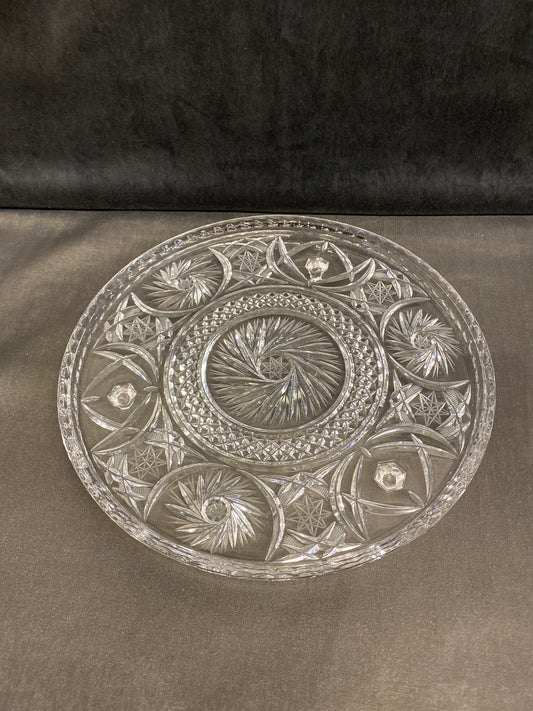 Pinwheel Crystal Footed Tray