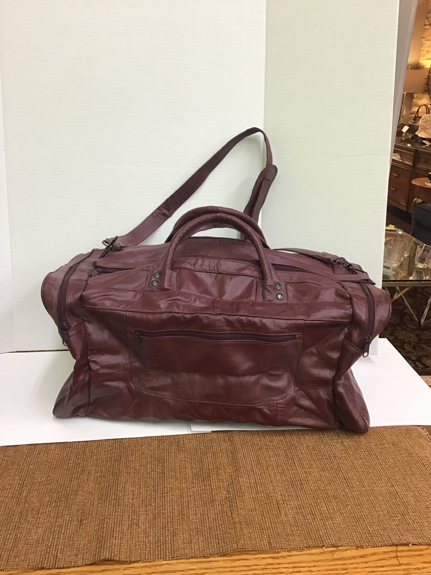 Leather Carry On Travel Bag