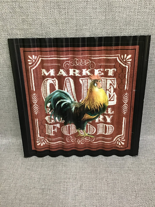 New! Metal Rooster Wall Decor- 10" x 10"h