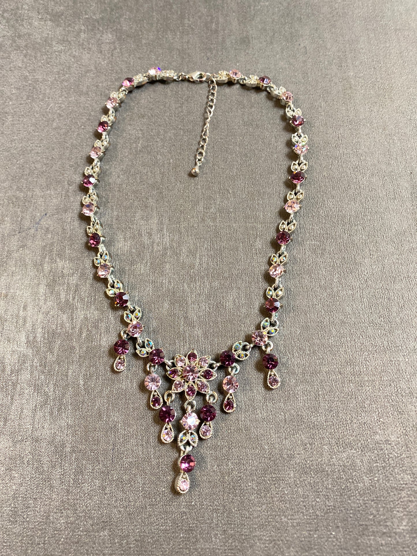 Crystal Necklace - Purple & Green