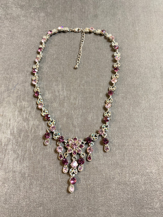Crystal Necklace - Purple & Green