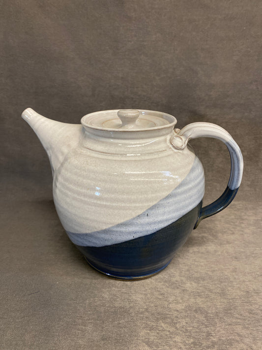 Large Studio Pottery Teapot - Grey/Blue