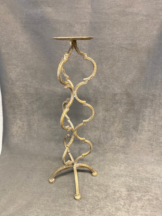 Metal Candleholder - Gold Tone 19"