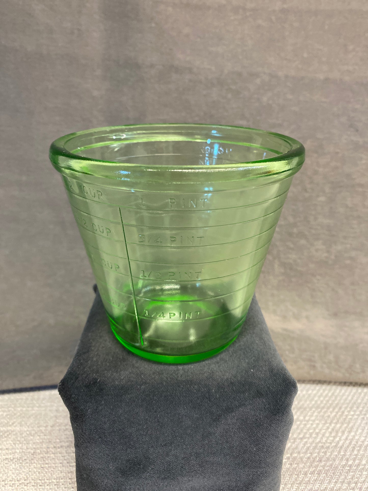 Vintage Green Depression Glass Measuring Cup