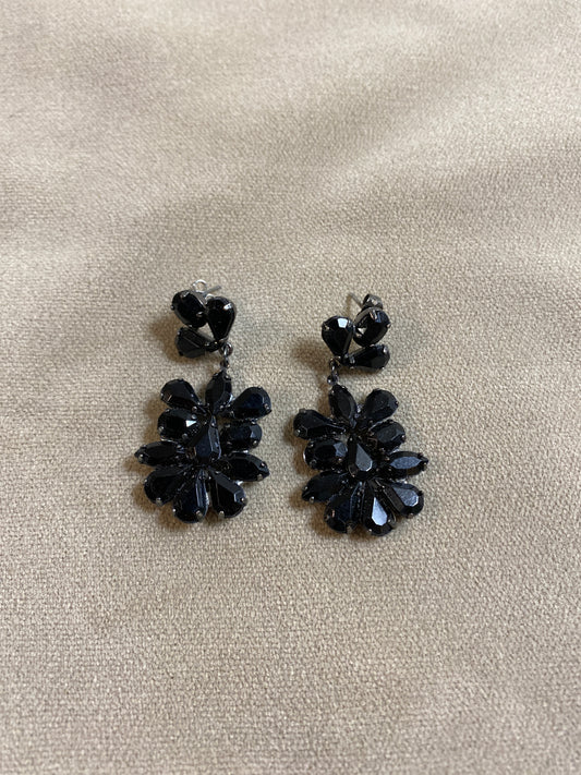 Pierced Earrings - Black Drops