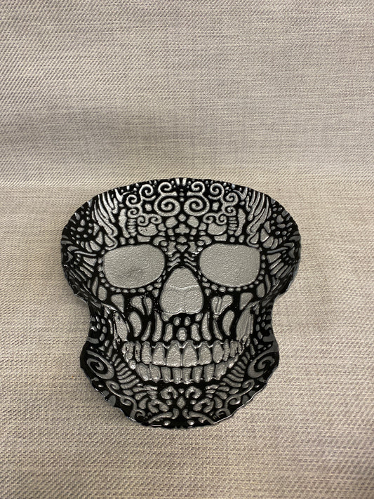Halloween Glass Serving Platter - Skull