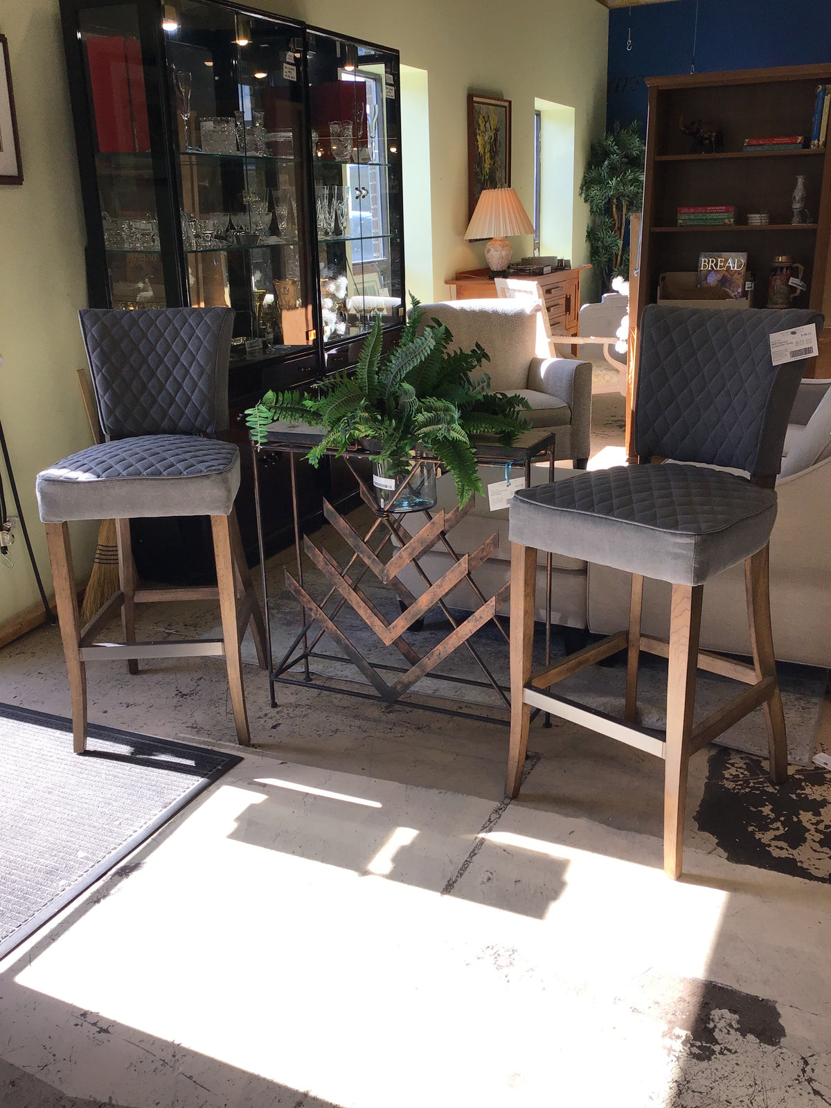 PAIR Delacora Quilted Bar Stools