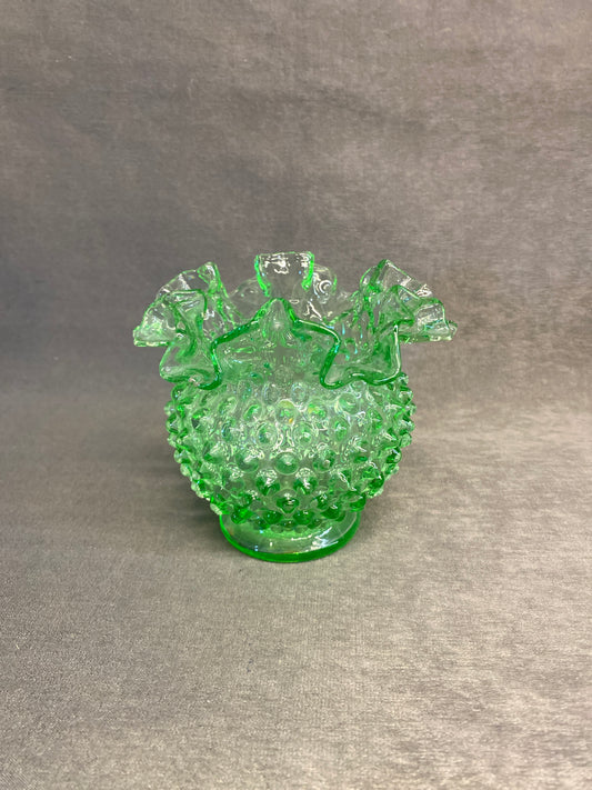 Fenton Hobnail Vase - Green
