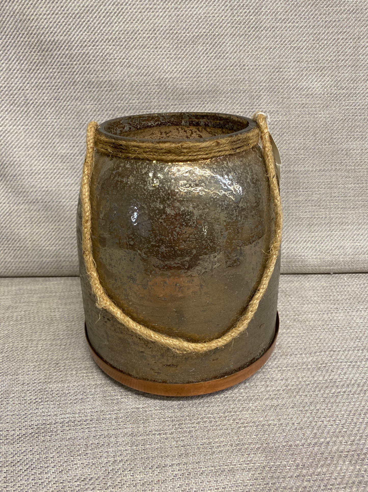 NEW! Candle Lantern - Glass & Copper