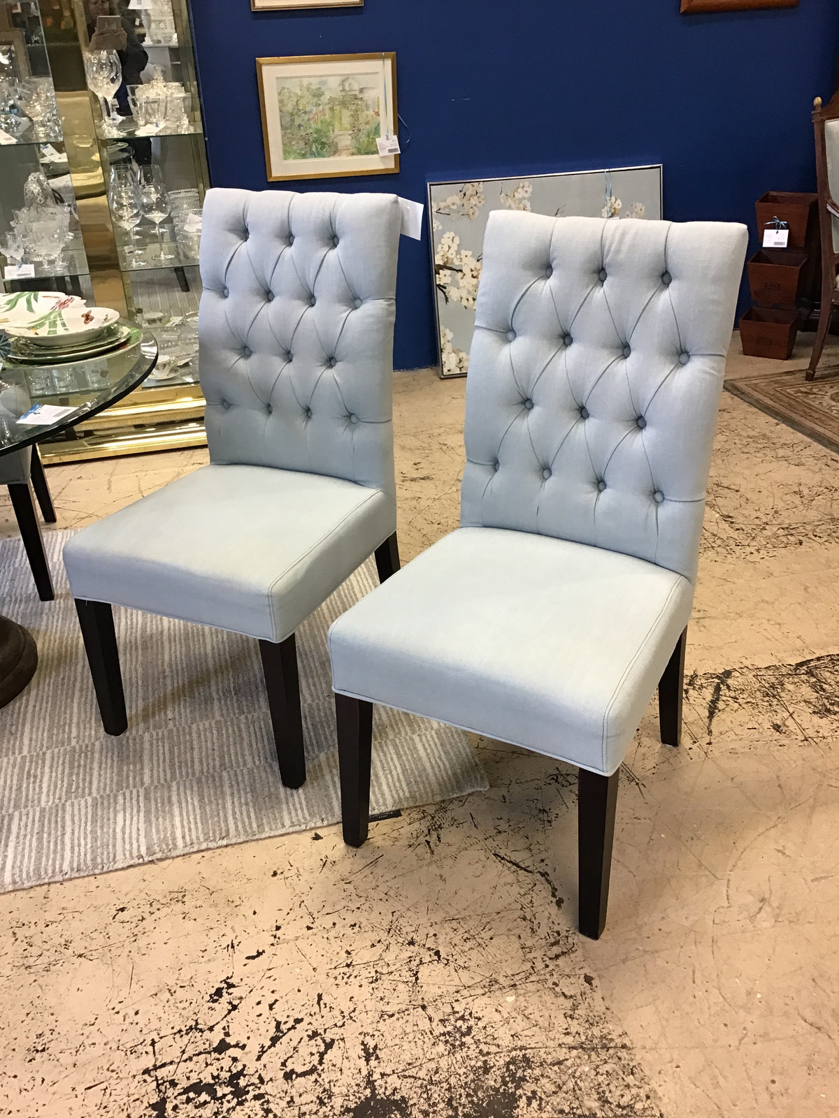 PAIR Parson Chairs - Lt Blue
