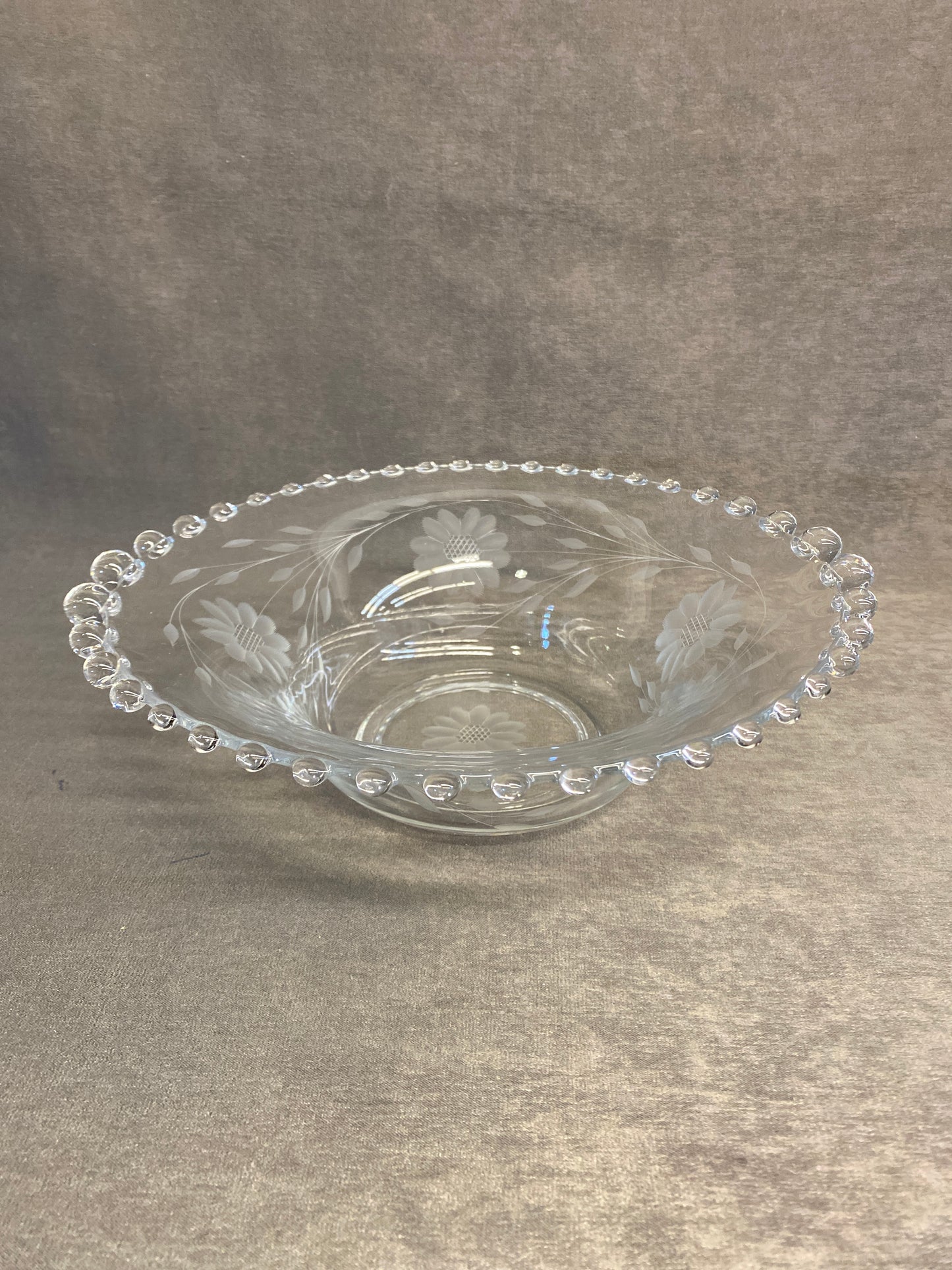 Candlewick Glass Bowl - Cornflower