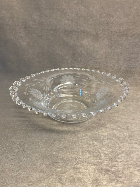 Candlewick Glass Bowl - Cornflower