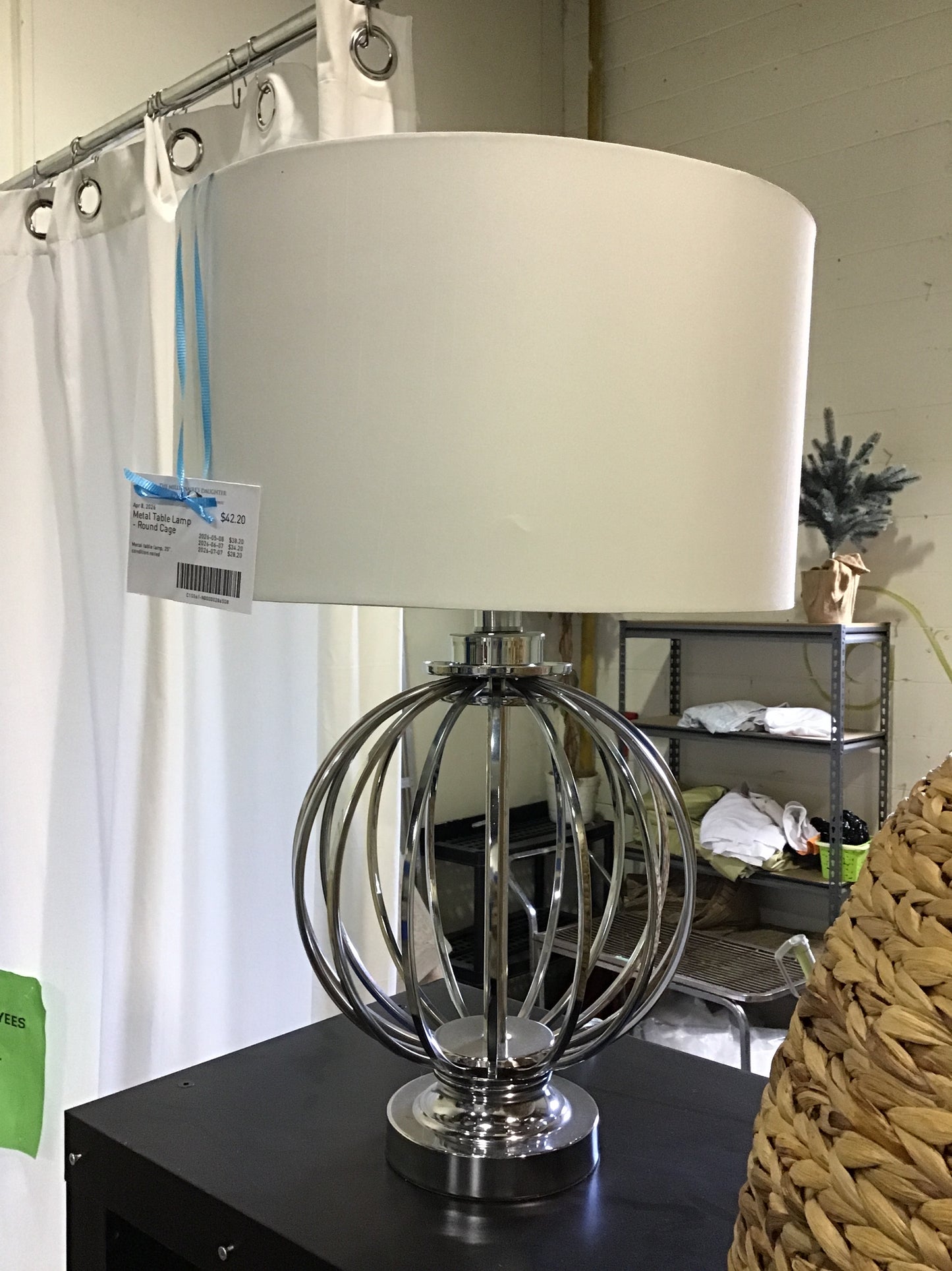 Metal Table Lamp - Round Cage