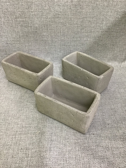 New! Set of 3 Cement Planters