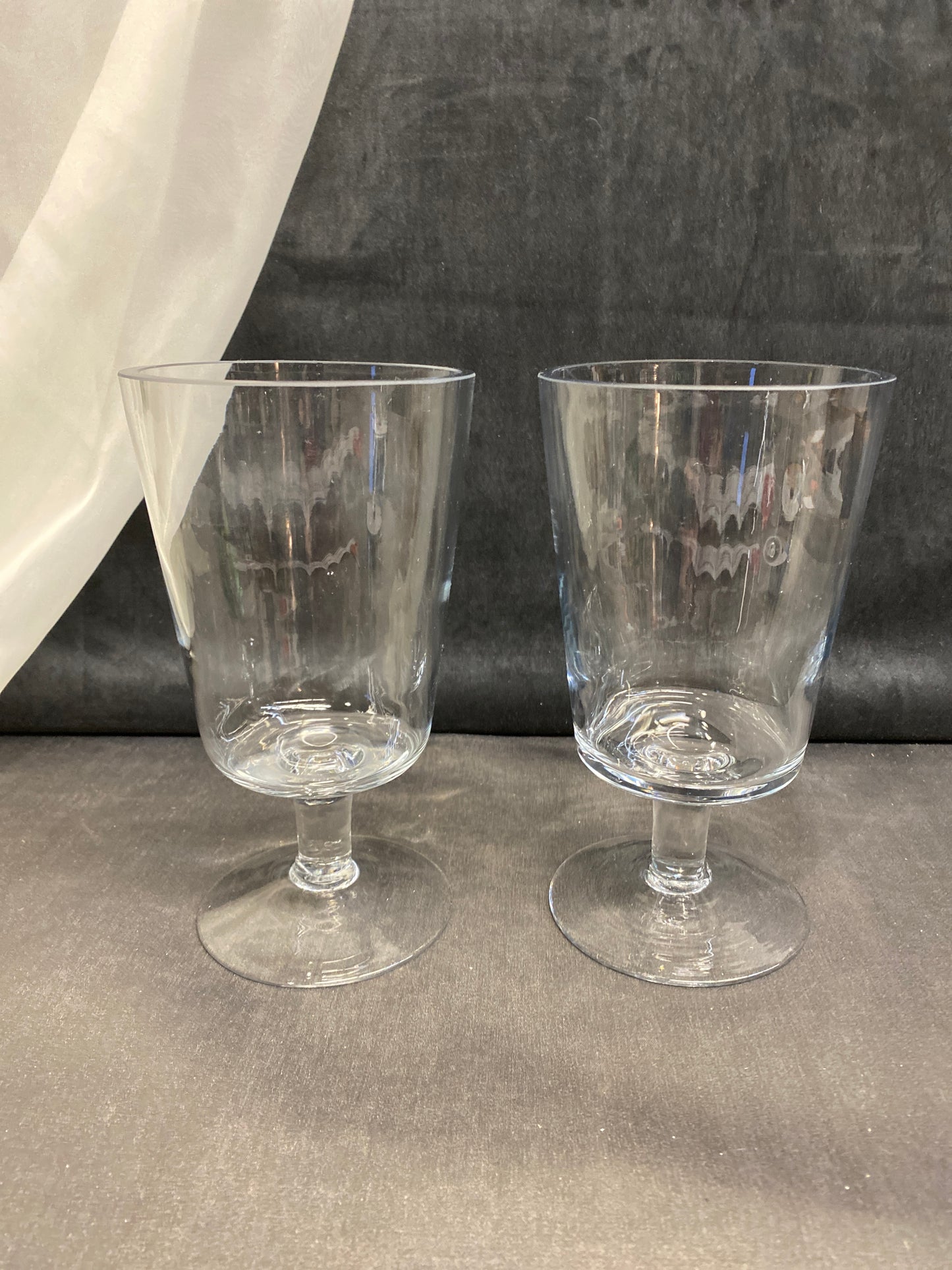 PAIR Glass Candleholders