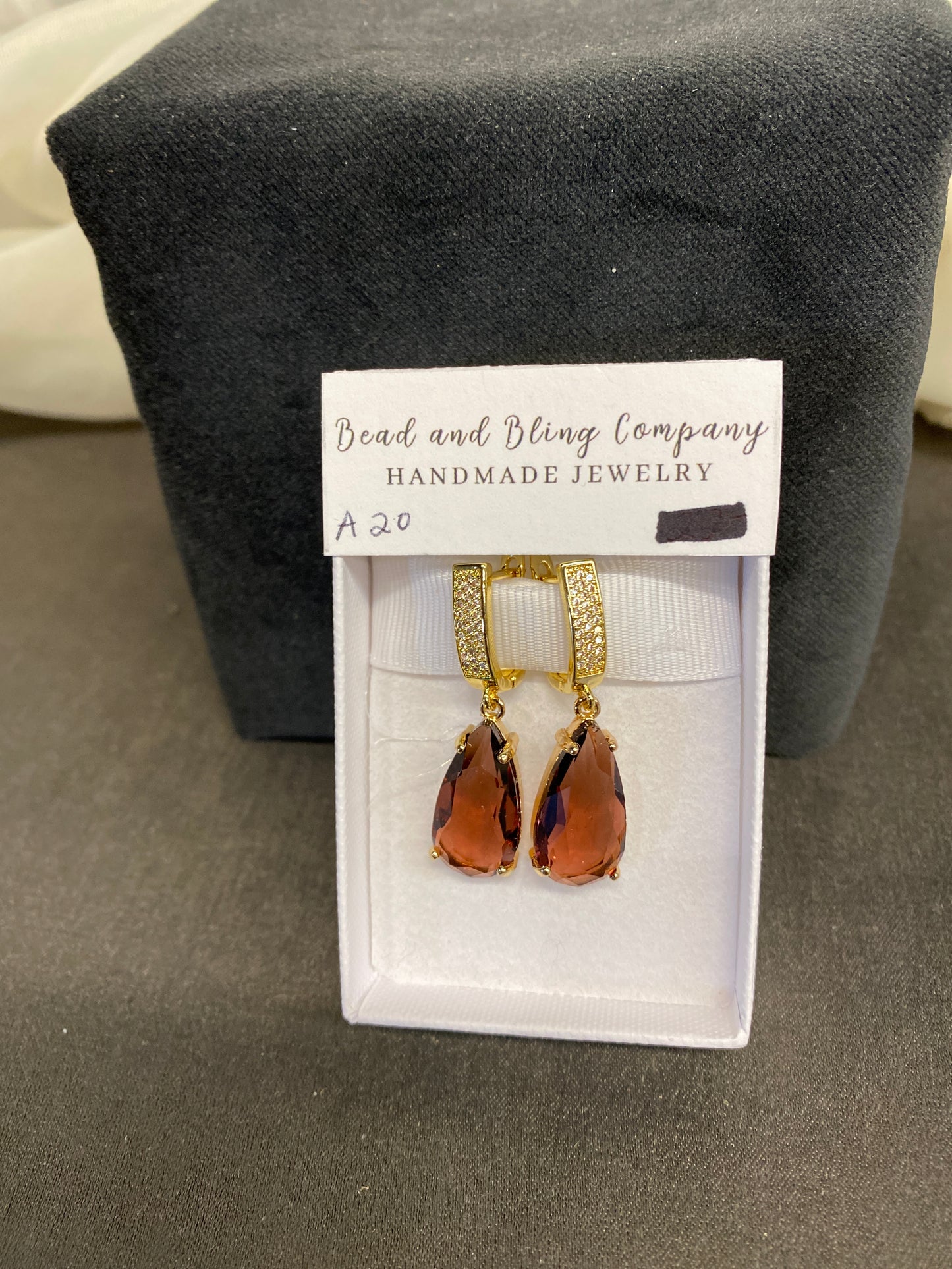 NEW! Handmade Pierced Earings - Burgundy