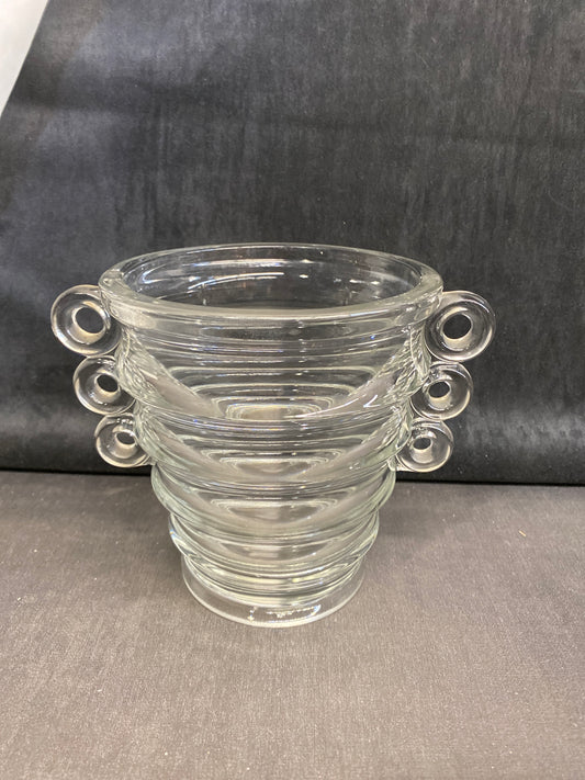 Vintage Glass Vase - Ribbed