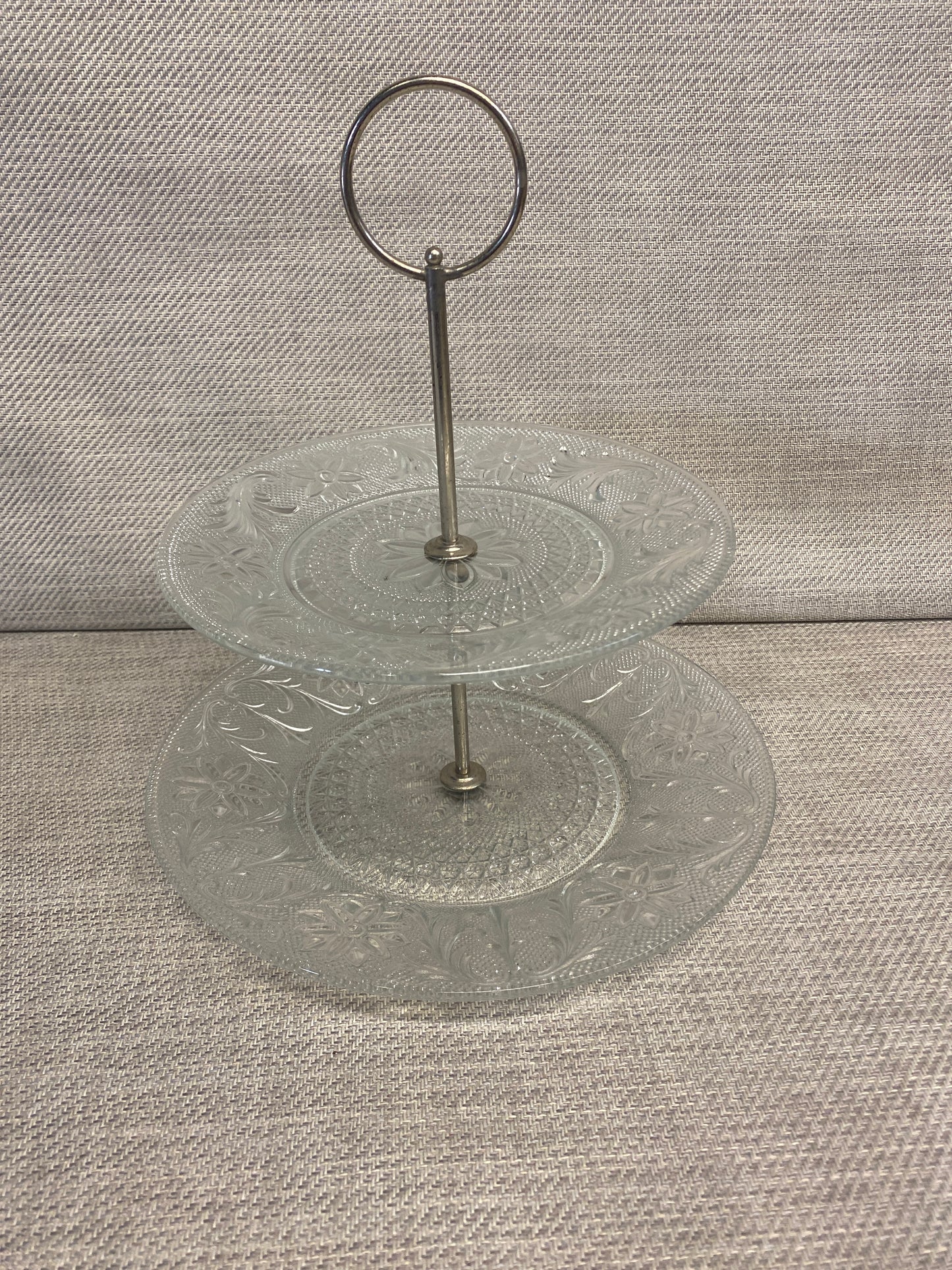 Vintage Indiana Glass 2 Tier Plate