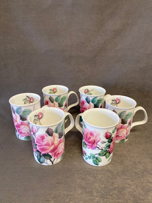 Set 6 Roy Kirkham "English Rose" Mugs