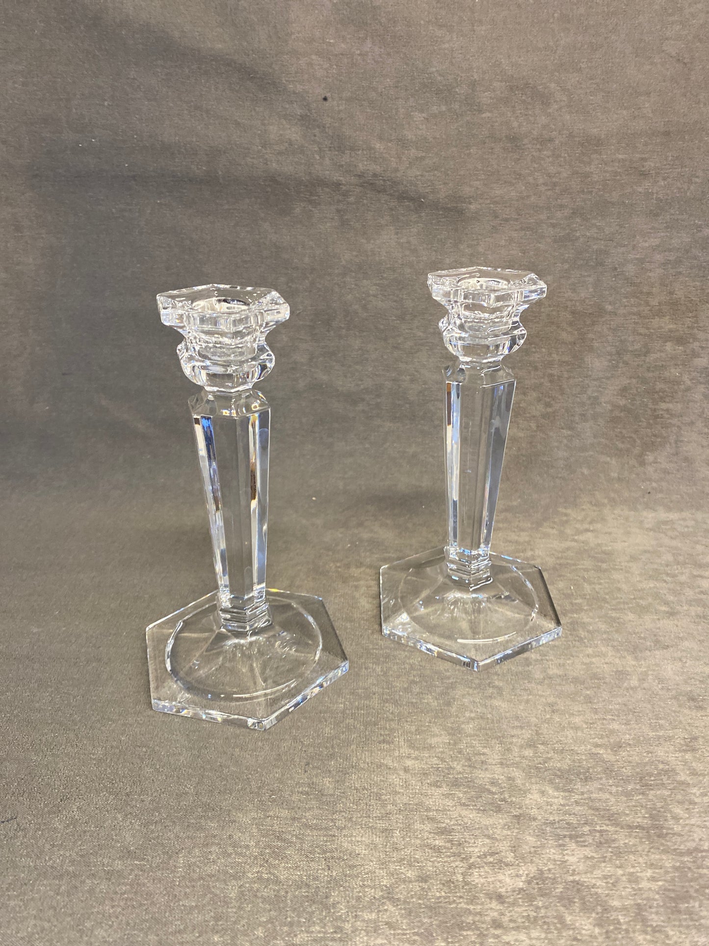 PAIR Crystal Candleholders