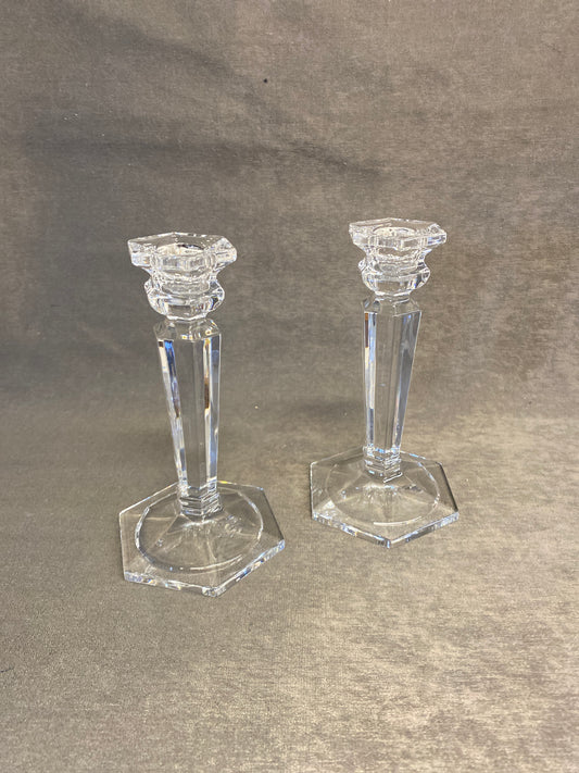 PAIR Crystal Candleholders