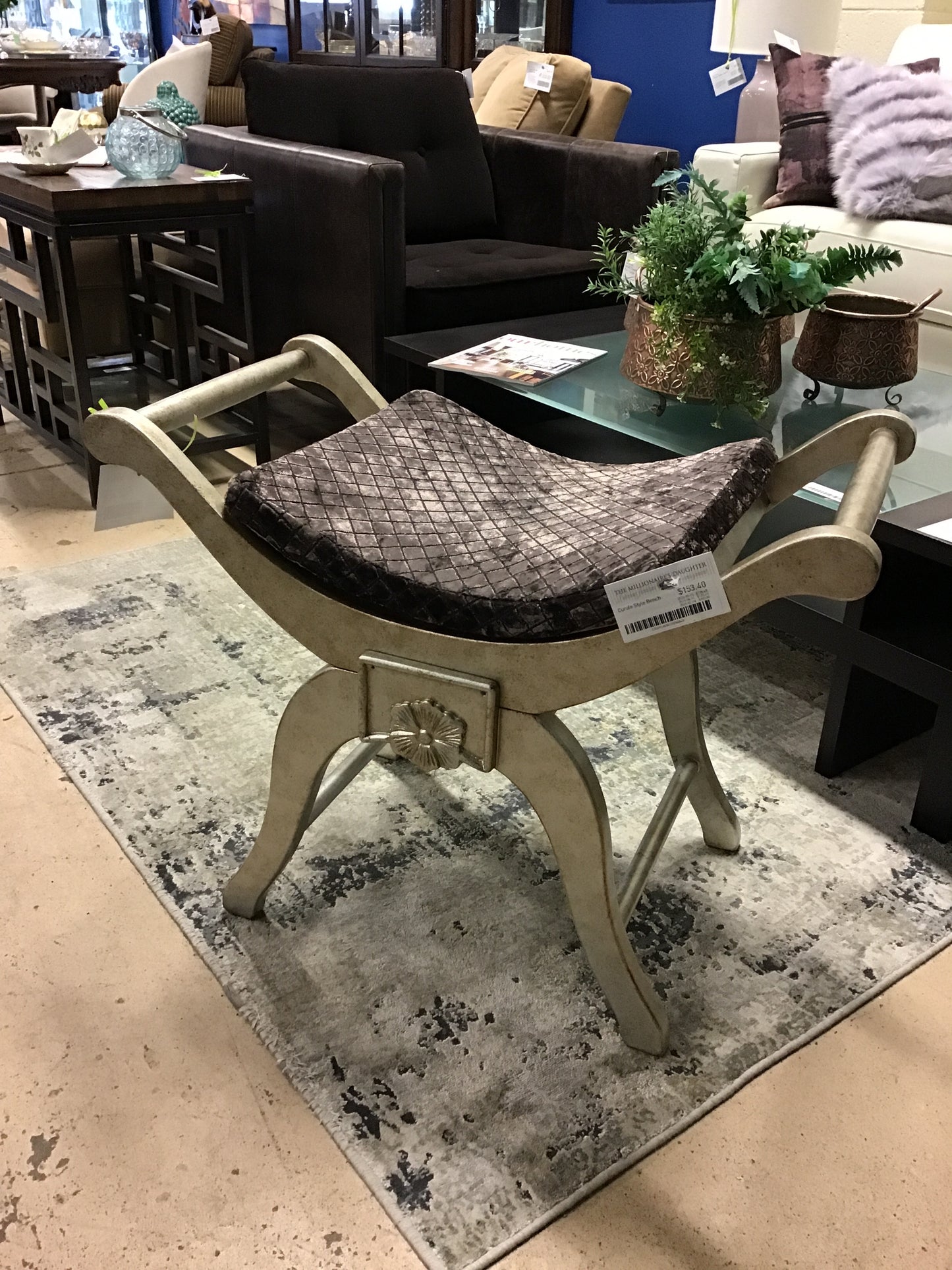 Curule Style Bench