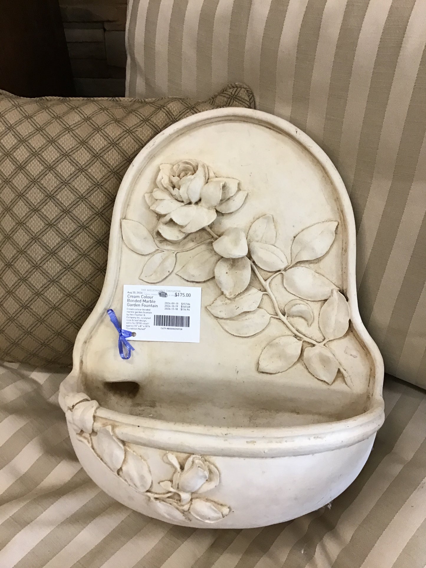 Cream Colour Bonded Marble Garden Fountain