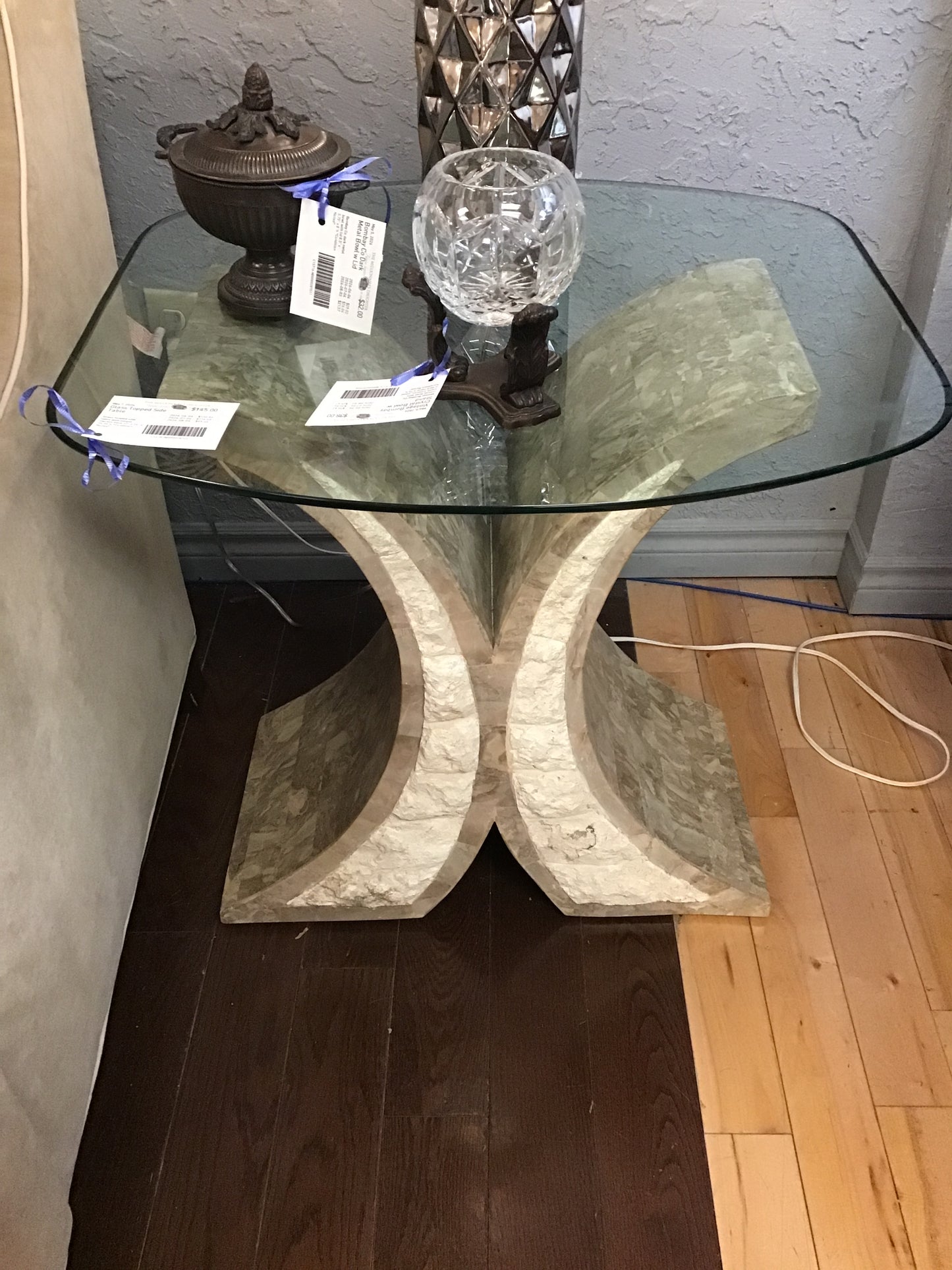 Glass Topped Side Table