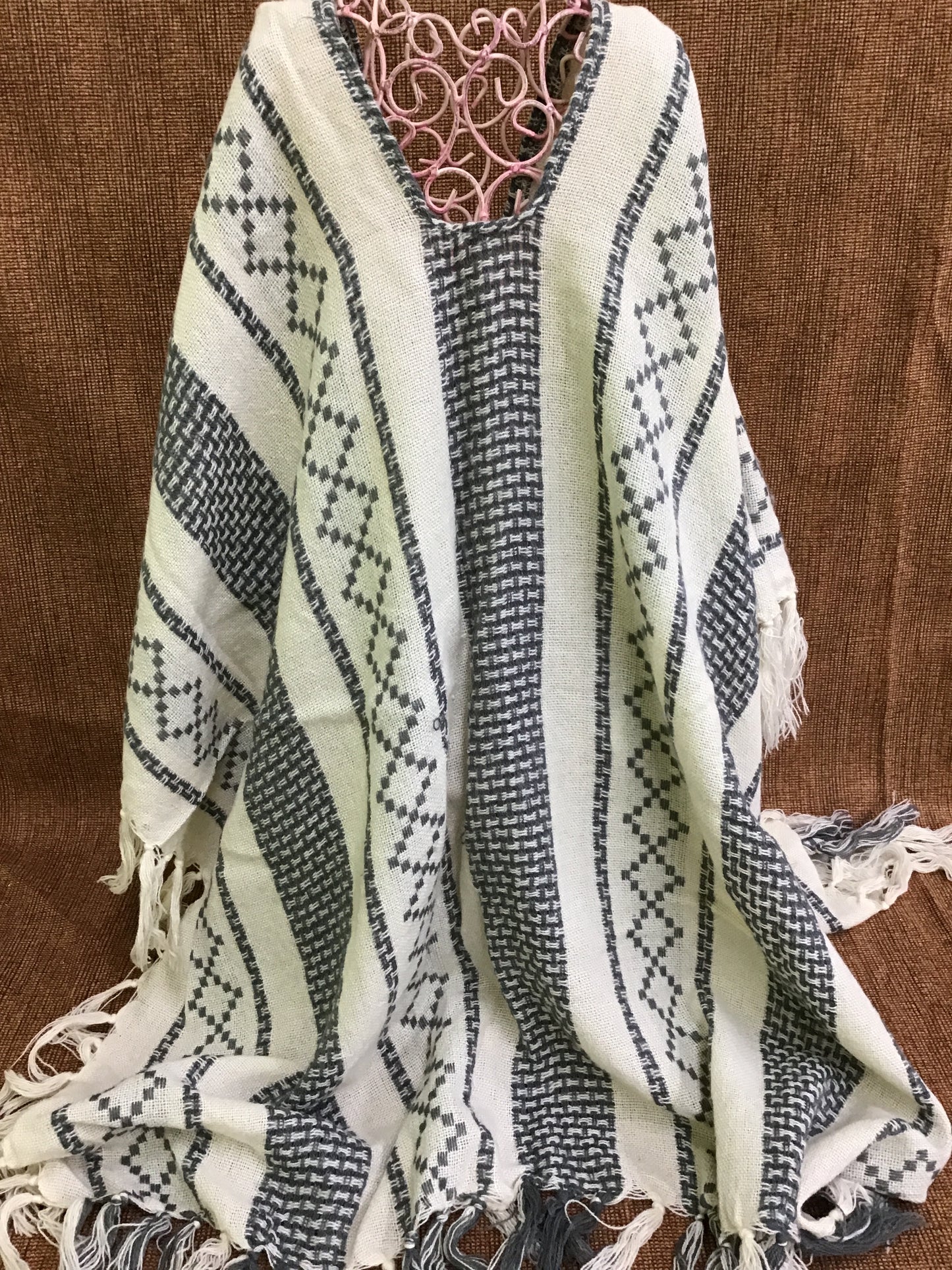 Poncho with Fringe Bottom