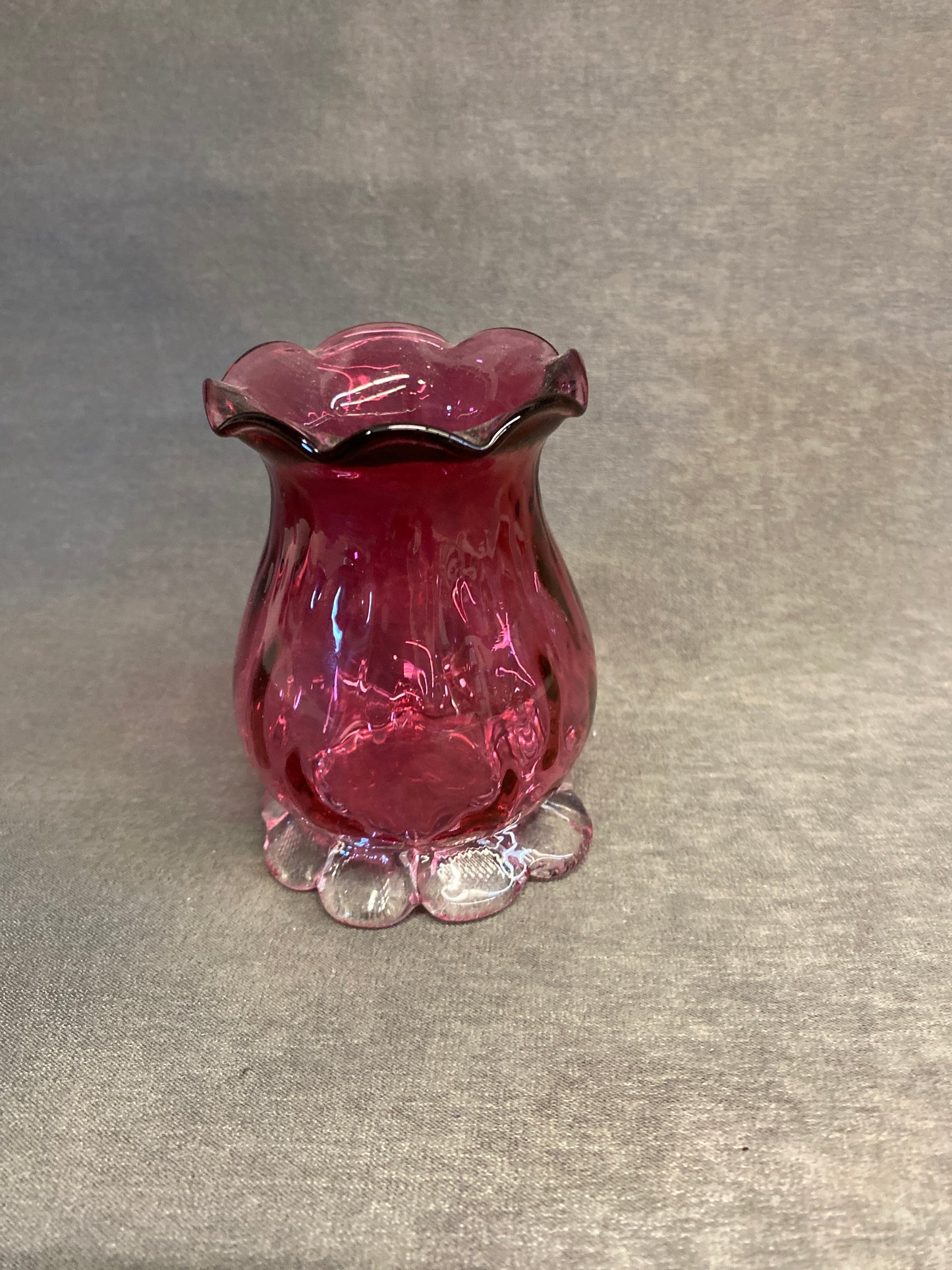 Small Cranberry Glass Vase